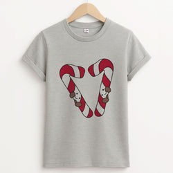 Christmas Candycane Plushies Unisex Grey T-Shirt
