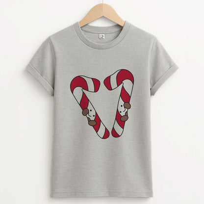 Christmas Candycane Plushies Unisex Grey T-Shirt