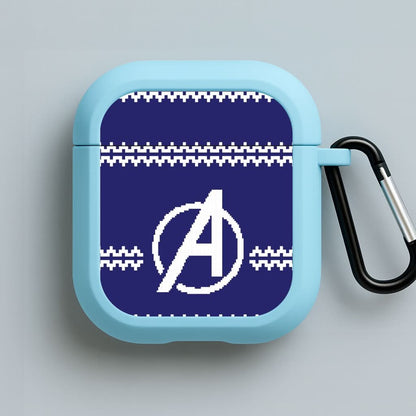 Superhero Team Blue Christmas Jumper  Blue AirPods Case