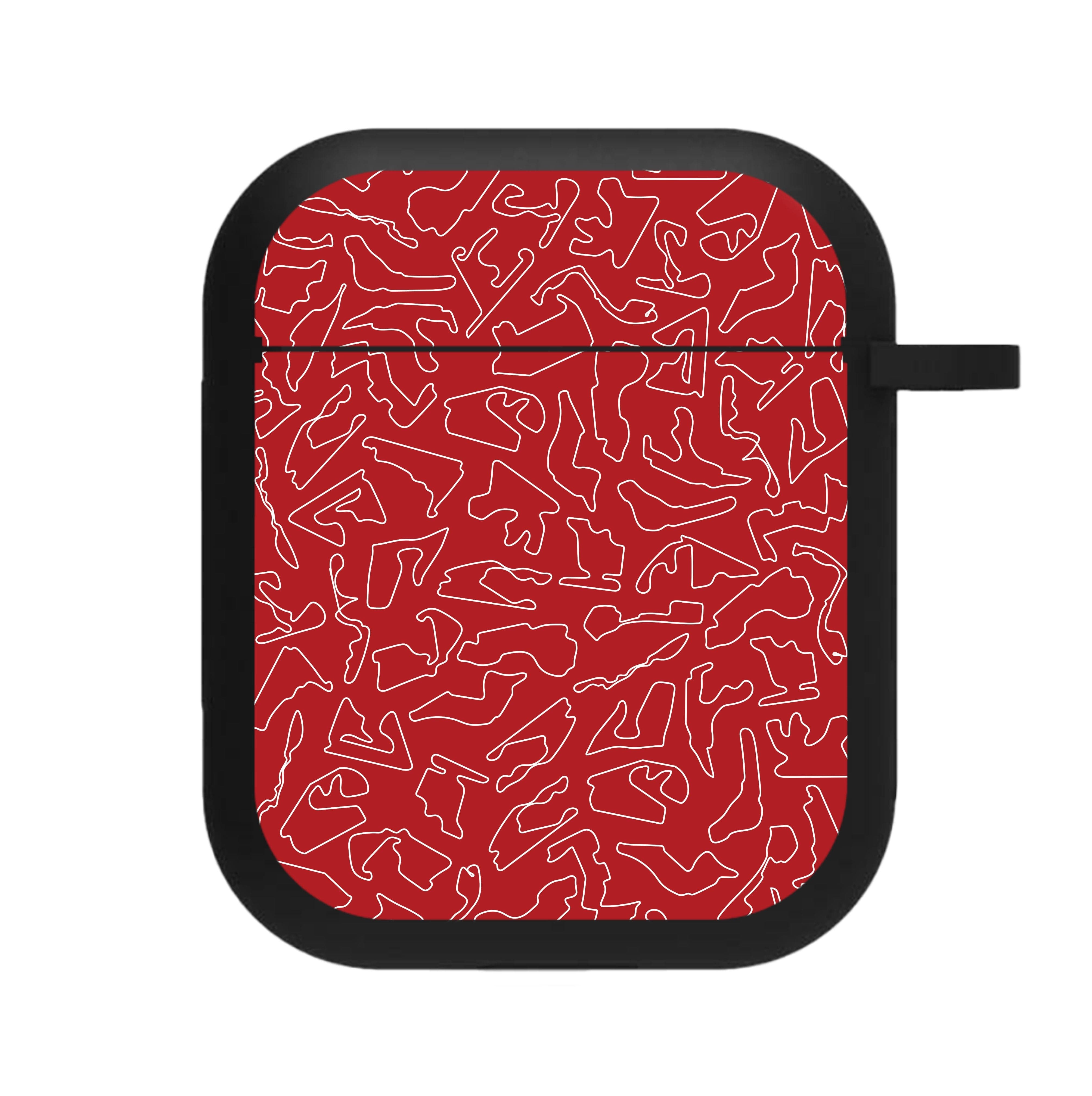 Track Outlines Red AirPods Case