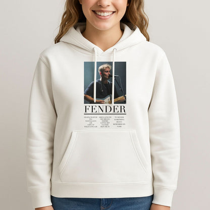 Fender Orange Song List Womans Hooded Sweatshirt