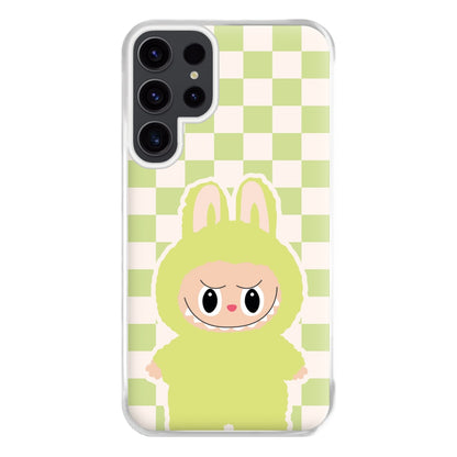 Checkered Cute Green Monster  Galaxy S23 Ultra Case
