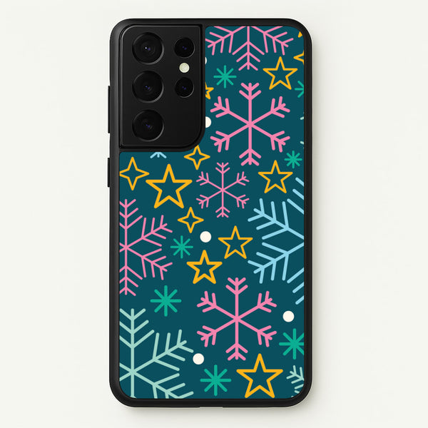 Colourful Christmas Symbols Pattern Galaxy S21 Ultra Case