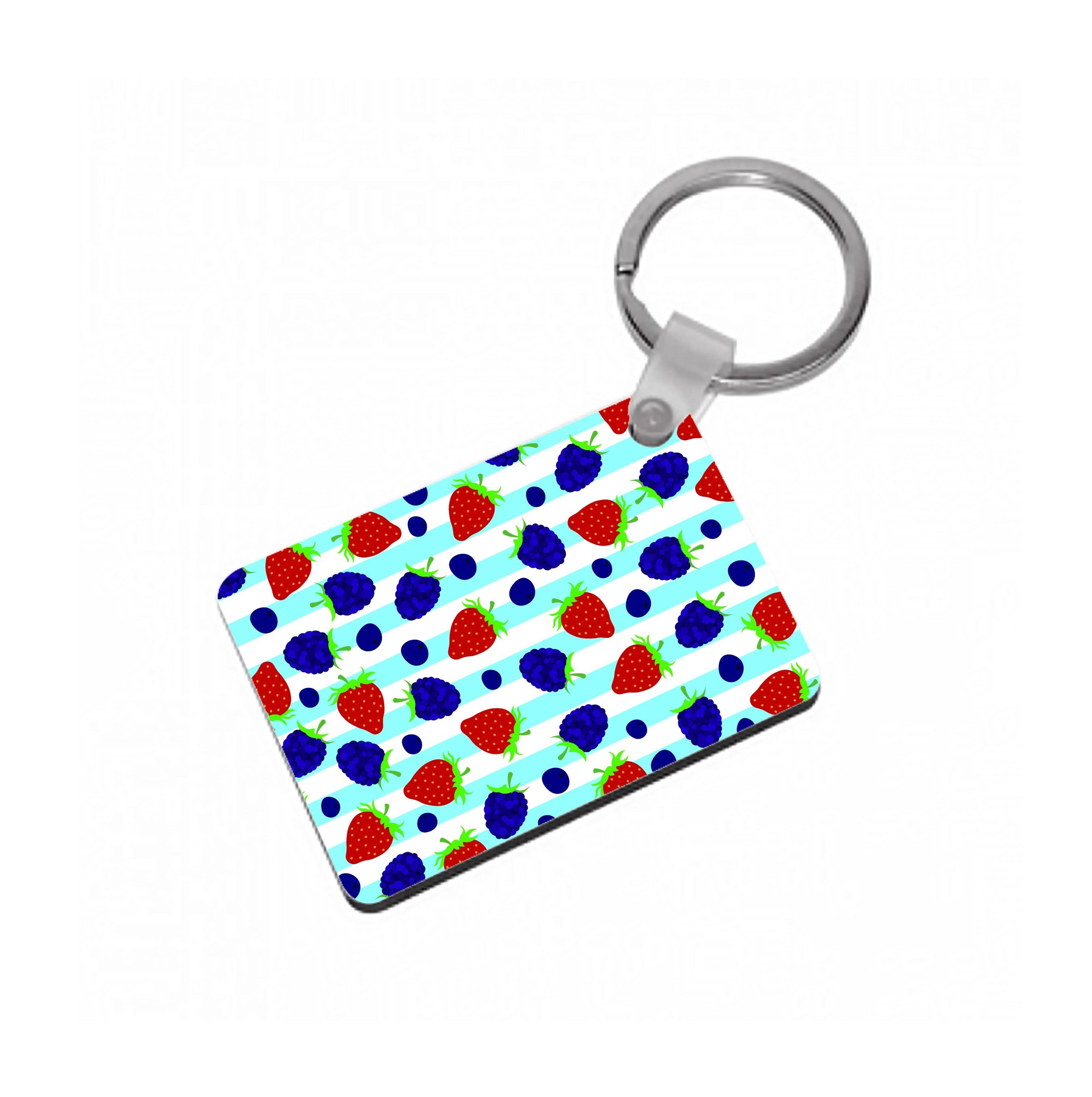 Stripes And Berries Keyring