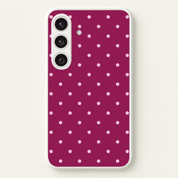 Raspberry Polka Dots Galaxy S24 Plus Case