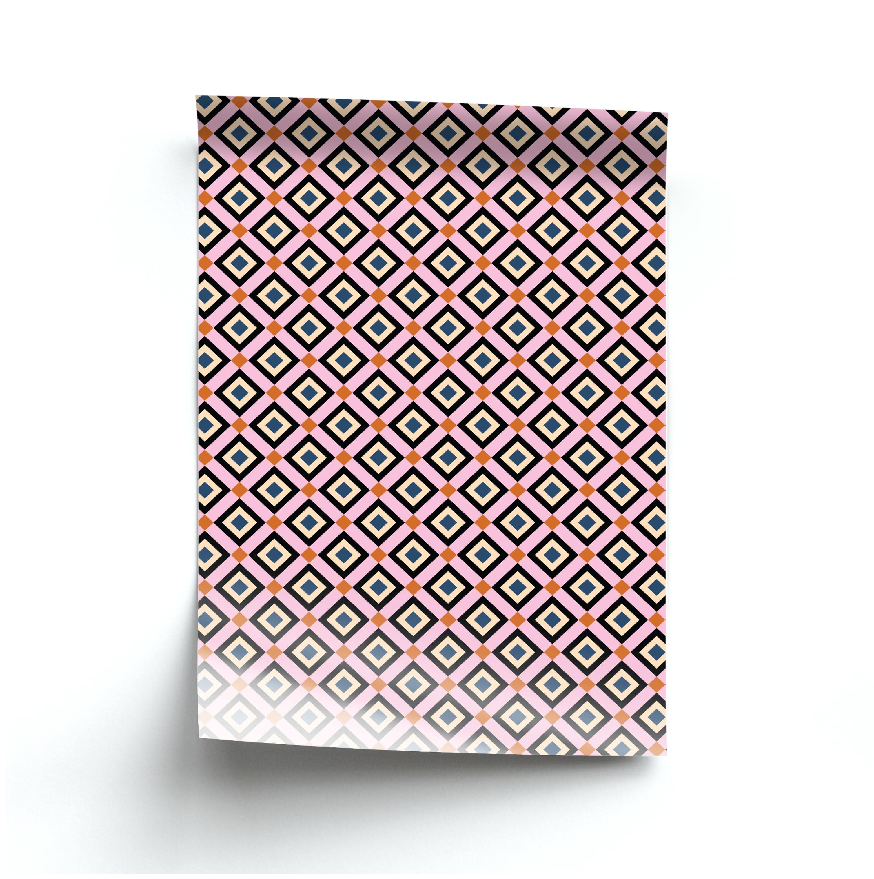 Retro Diamonds Pattern Poster