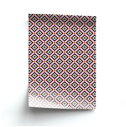 Retro Diamonds Pattern Poster