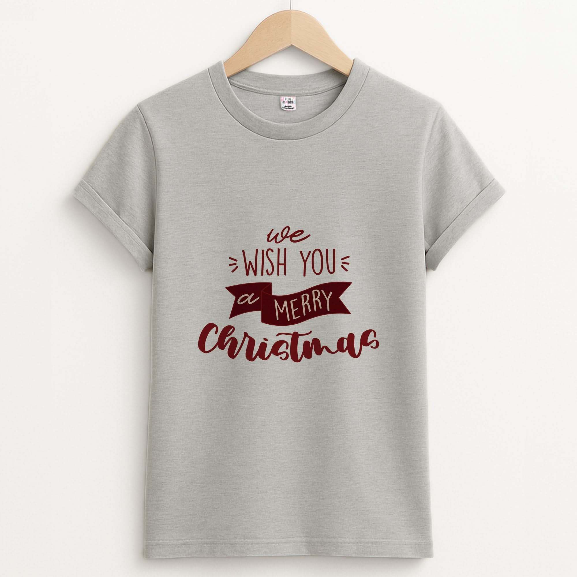 We Wish You A Merry Christmas Quote Unisex Grey T-Shirt