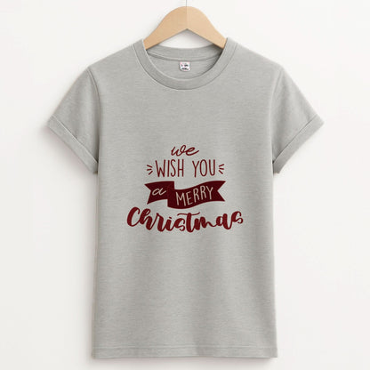 We Wish You A Merry Christmas Quote Unisex Grey T-Shirt