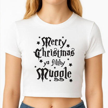 Merry Christmas You Filthy Muggle Crop Top