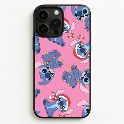 Christmas Cute Blue Alien Pattern iPhone 13 Pro Case