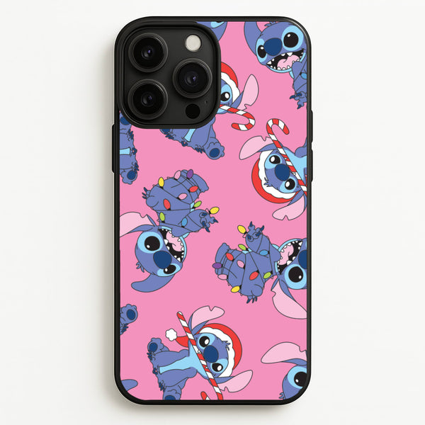 Christmas Cute Blue Alien Pattern iPhone 13 Pro Case