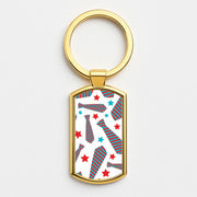 Tie And Stars Pattern Luxury Keyring 3