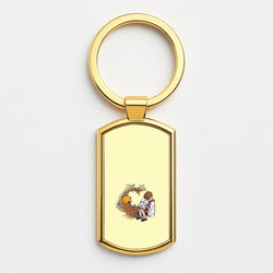 Winnie And Christopher In A Tree Gold Keyring