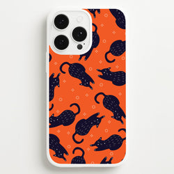 Black Cats And Stars Pattern iPhone 13 Pro Case