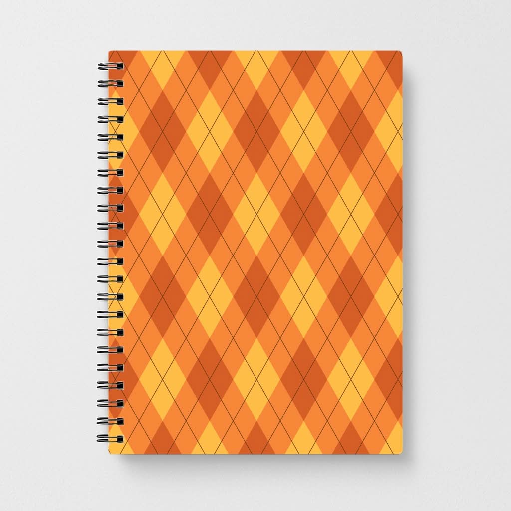 Orange Argyle Pattern Notebook
