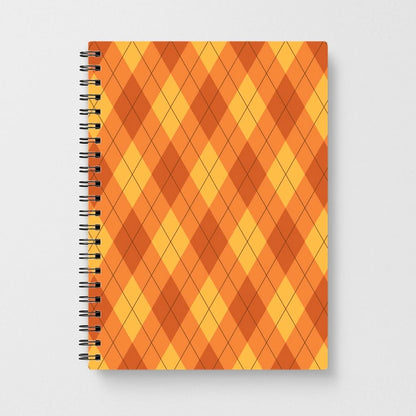Orange Argyle Pattern Notebook