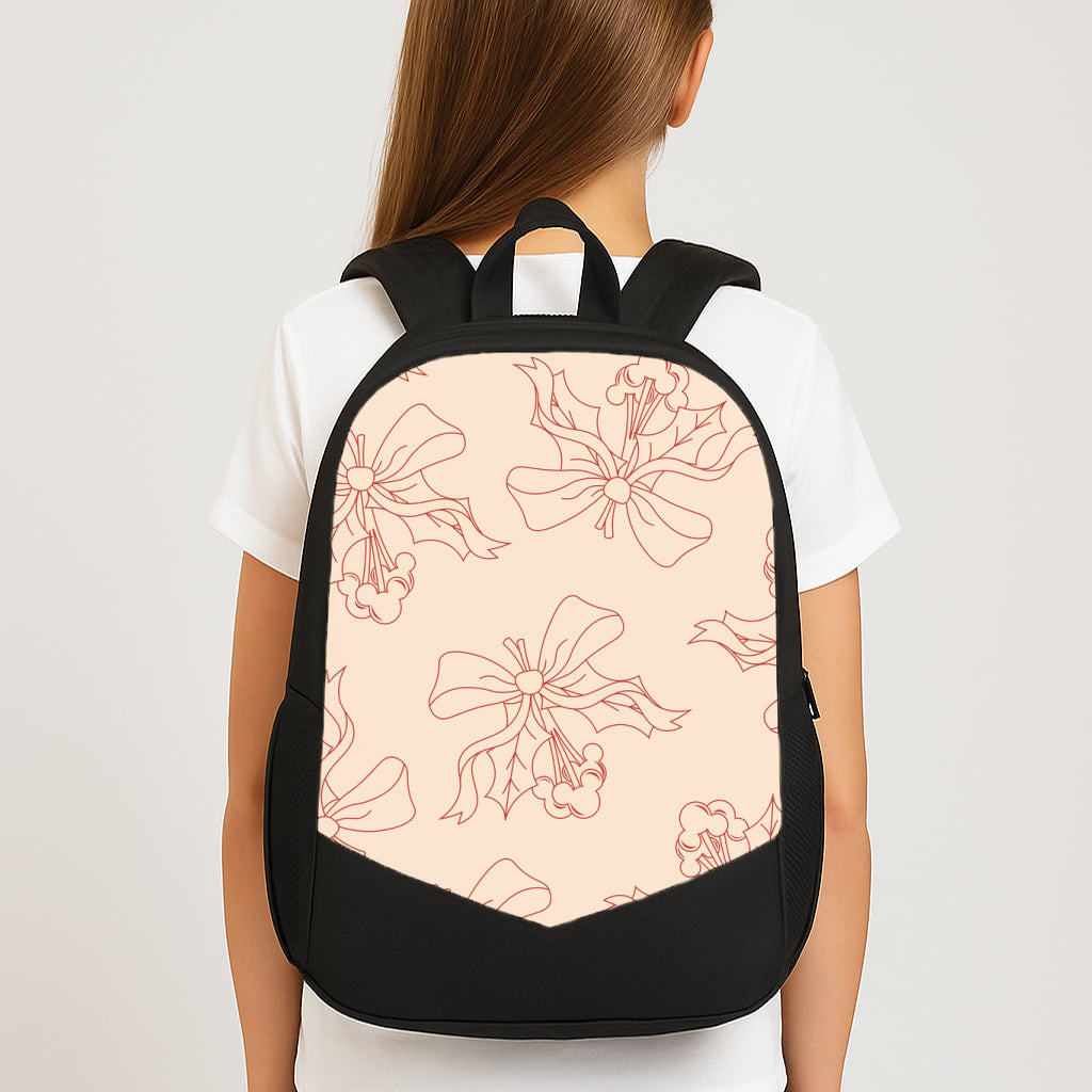 Cartoon Mouse Holly Pattern School Bag