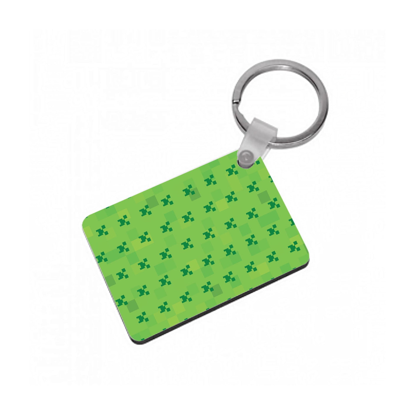 Creeper Pattern Green Keyring