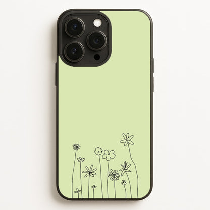 Floral Outline - Floral Phone Case for iPhone, Samsung Galaxy and Google Pixel
