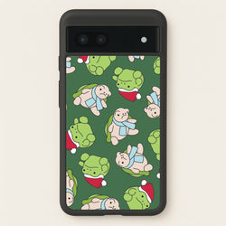 Grumpy Christmas Plushies Pattern Google Pixel 6a Case