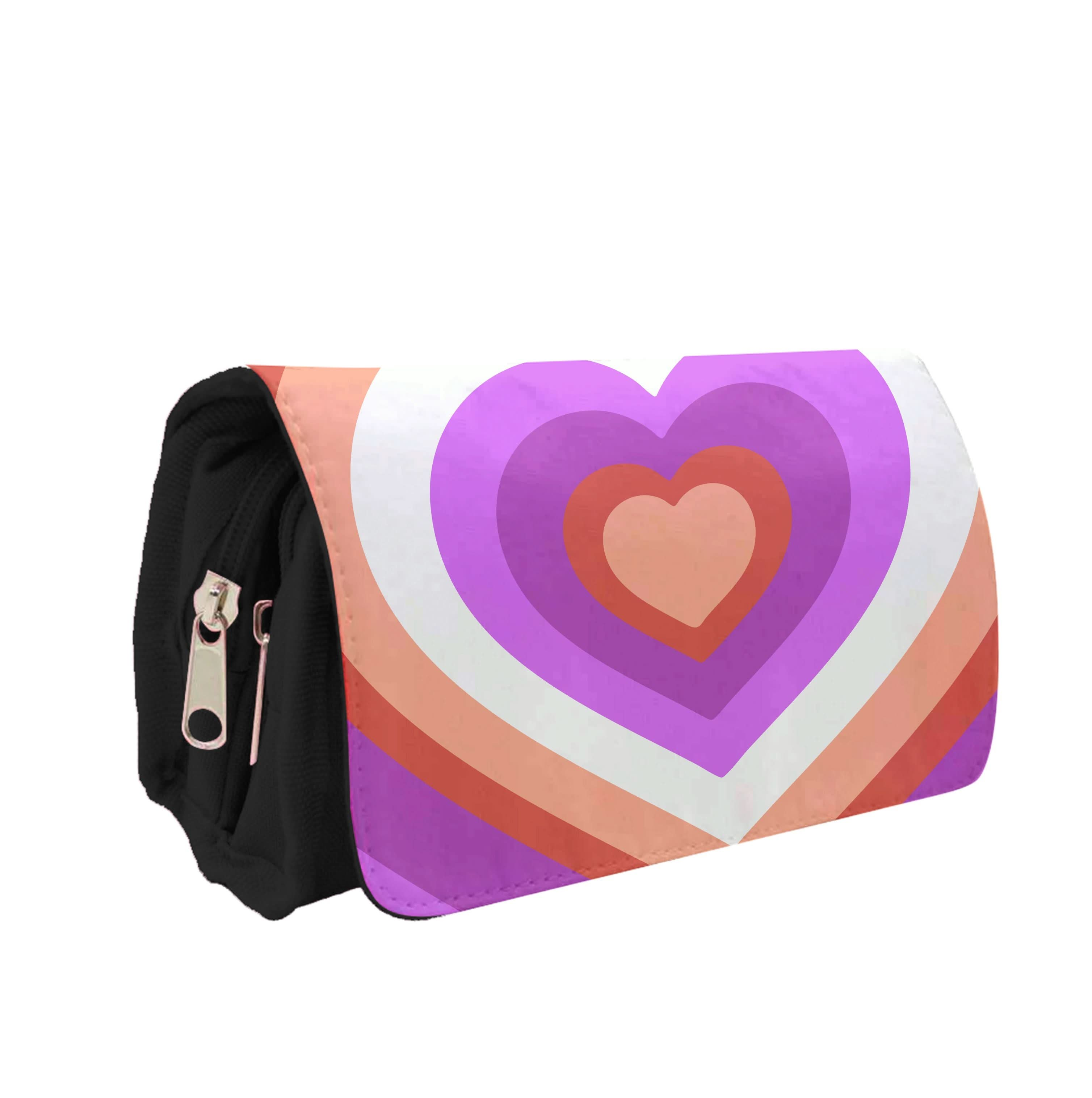 Lesbian Pride Heart Pencil Case