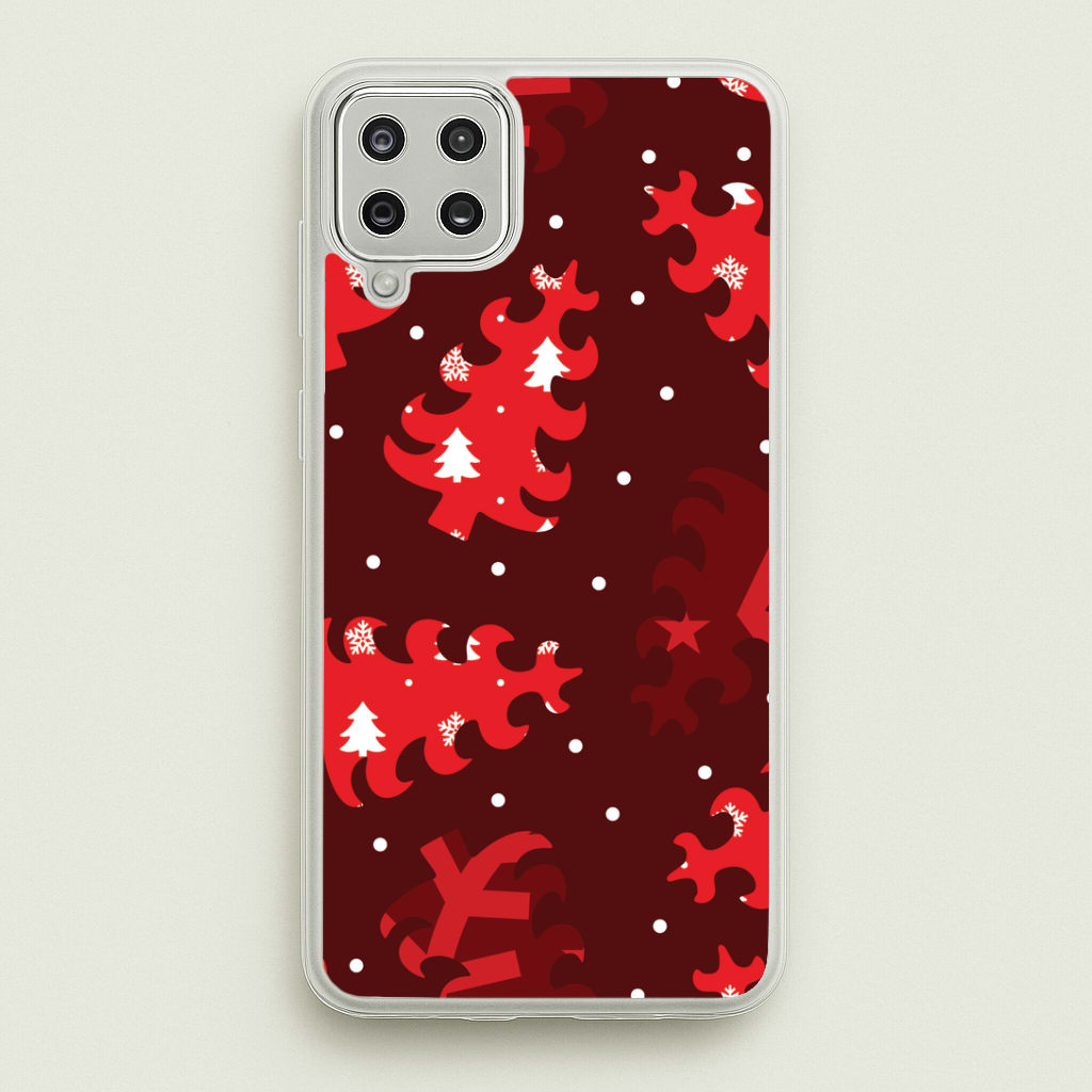 Wrapping Paper Christmas Tree Pattern Galaxy A12 Case