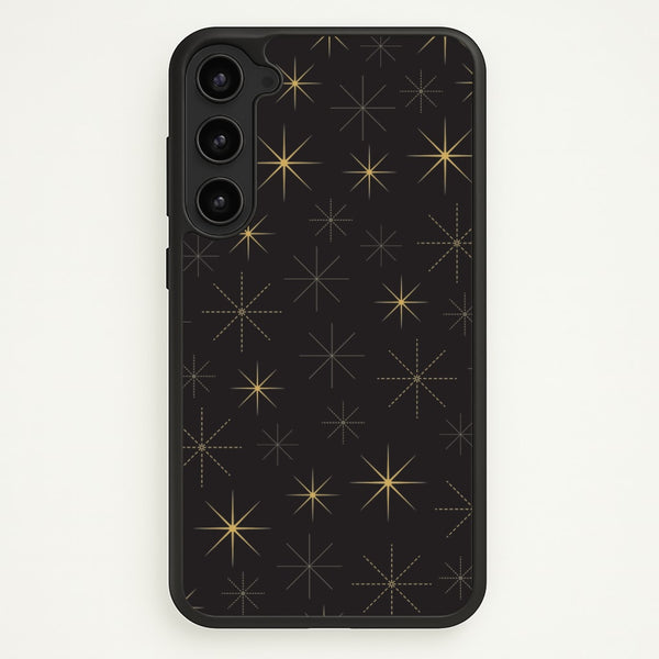 Christmas Gold Stars Pattern Galaxy S23 Plus Case