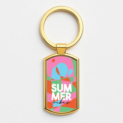 Summer Vibes  Gold Keyring