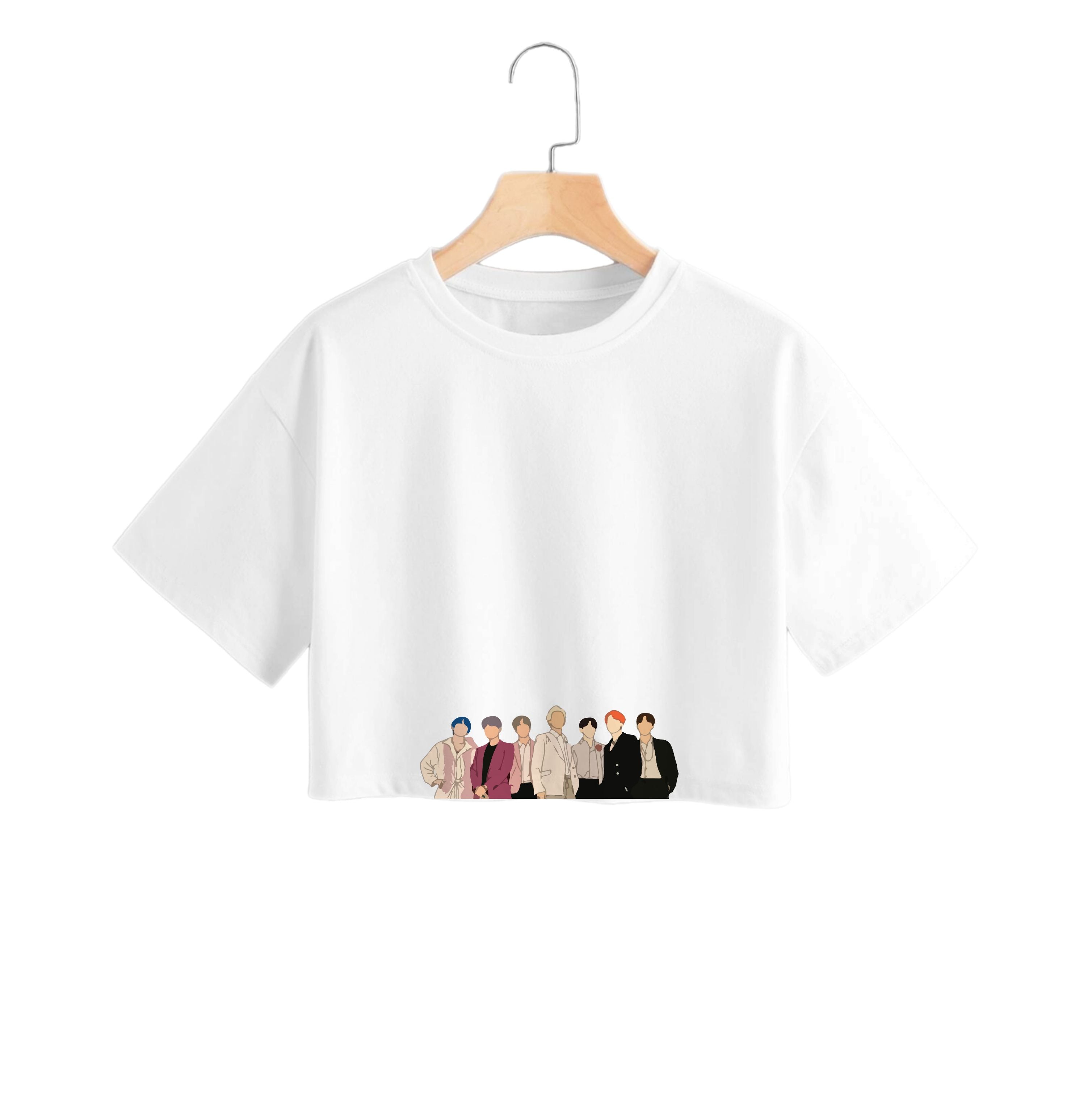 Faceless K-Pop Band Band Crop Top