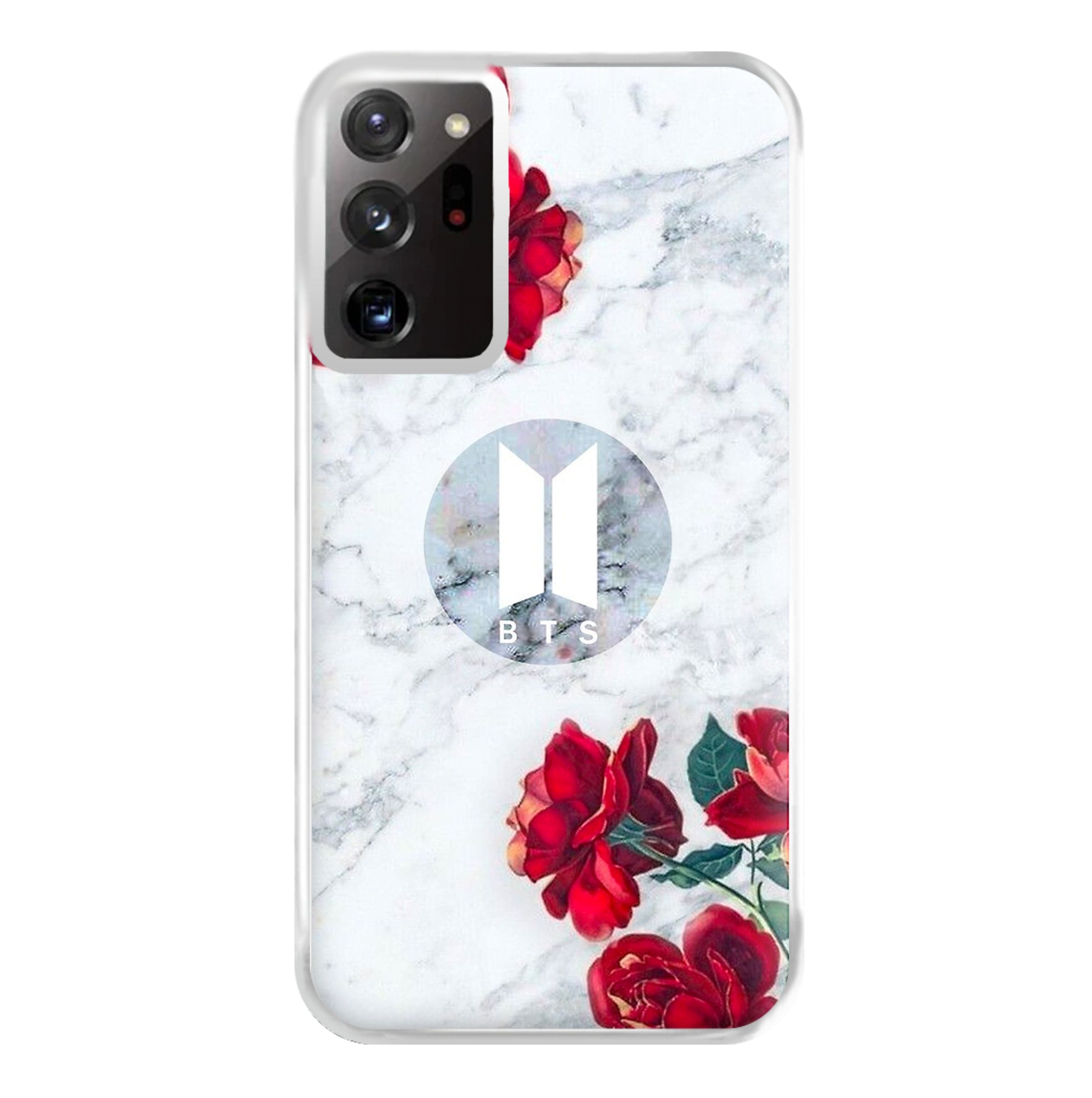 K-Pop Band Logo Marble Roses Phone Case