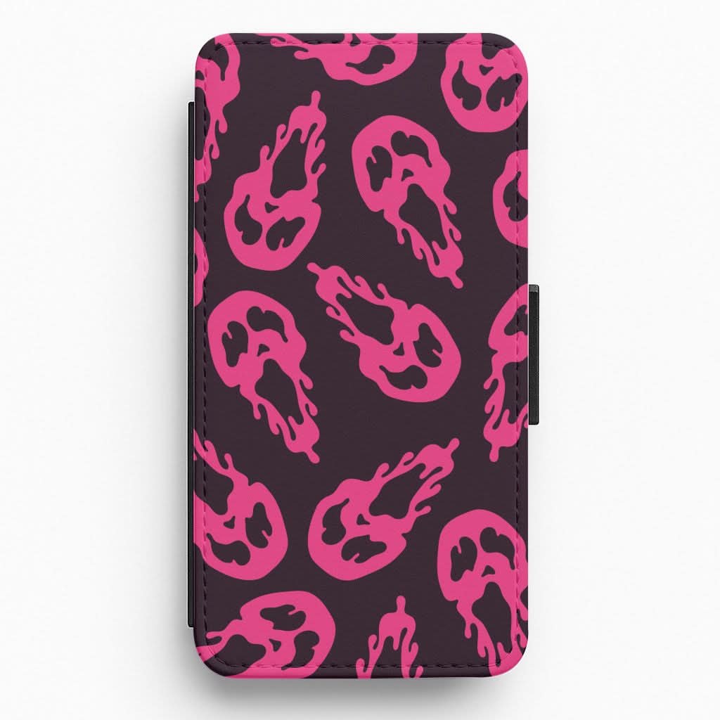 Trippy Ghost Face Pattern Flip / Wallet Phone Case