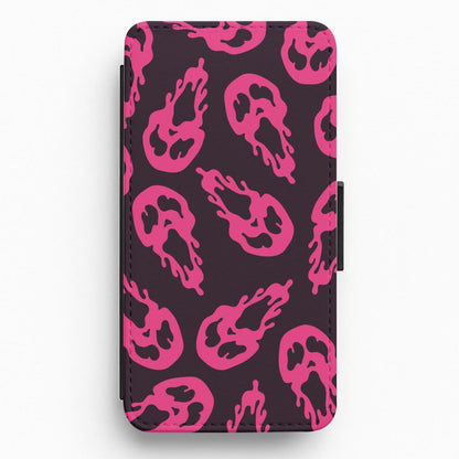 Trippy Ghost Face Pattern Flip / Wallet Phone Case