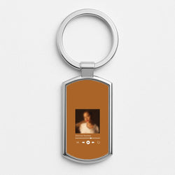 Sunshine Music Player Silver Metal Keyring