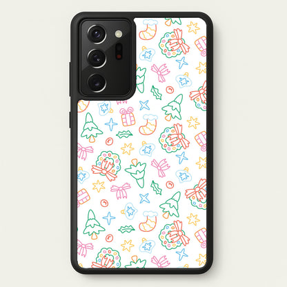 Neon Christmas Icons Pattern II Galaxy Note 20 Ultra Case