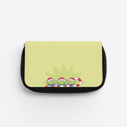 Cute Green Aliens Candycane Pencil Case