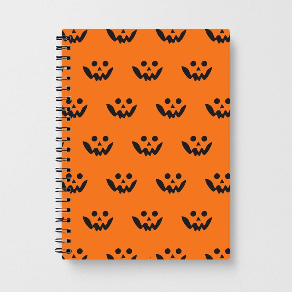 Carved Pumpkin Face Pattern Notebook