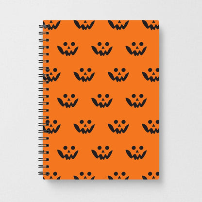 Carved Pumpkin Face Pattern Notebook