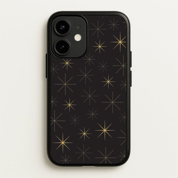Christmas Gold Stars Pattern iPhone 12 / 12 Pro Case
