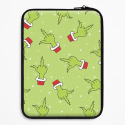 Green Middle Finger Christmas Pattern Universal Laptop Sleeve