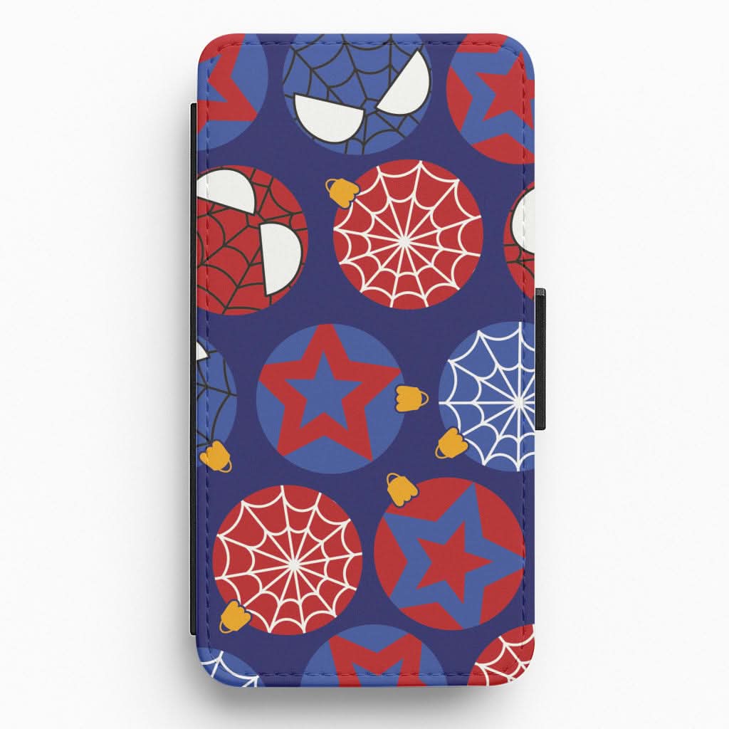 Spider Hero Baubles Pattern Flip / Wallet Phone Case