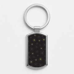 Christmas Gold Stars Pattern Luxury Keyring