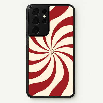 Peppermint Swirl Pattern Galaxy S21 Ultra Case
