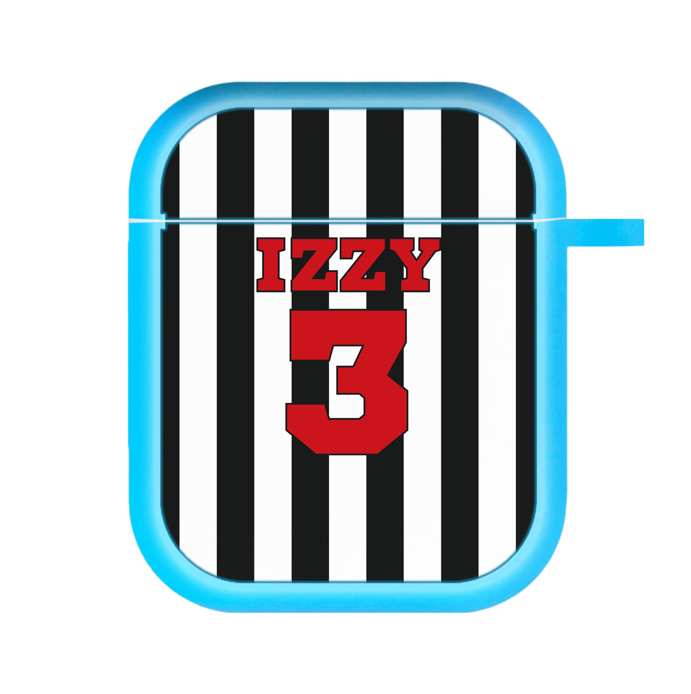 Black And White Stripes - Personalised Football   AirPods Case