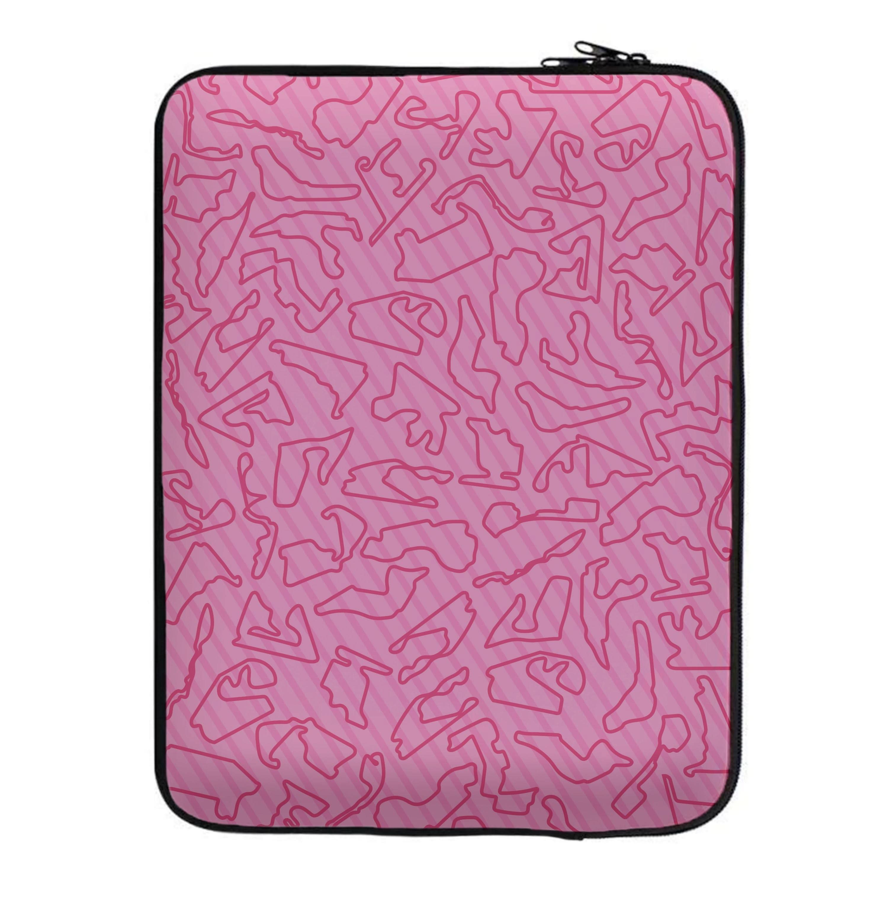 Track Outlines Pink Laptop Sleeve