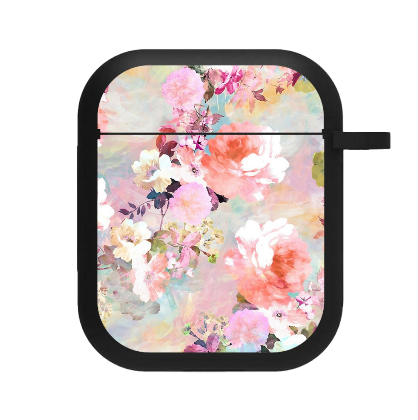 Pastel Pink Floral Pattern AirPods Case