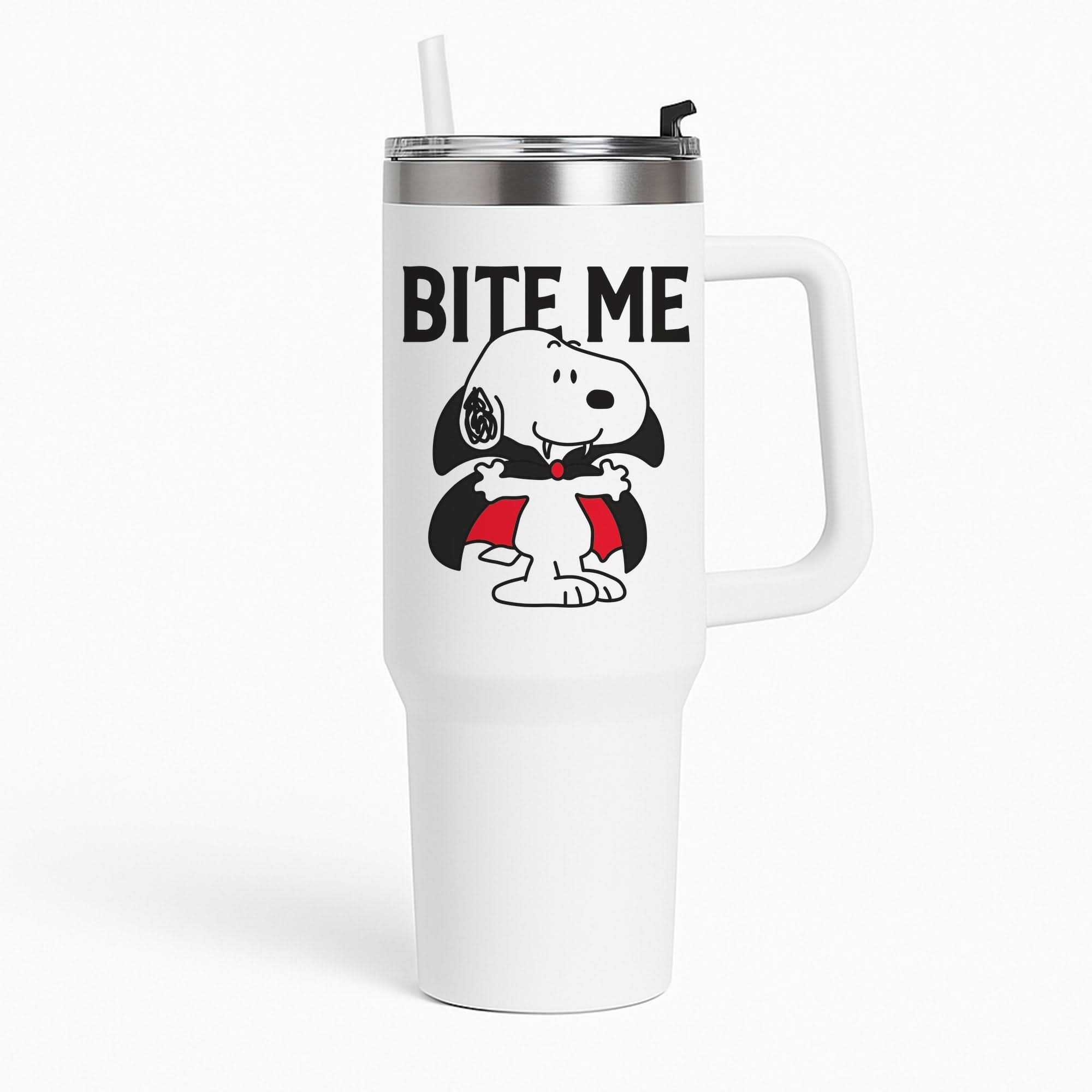 Bite Me Cartoon Beagle Tumbler