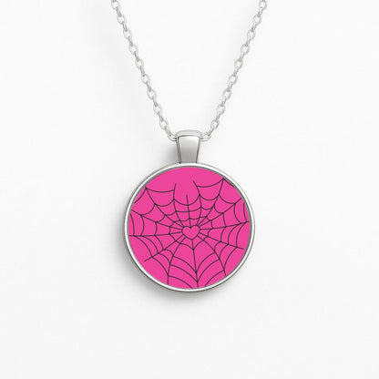 Spiderweb Hearts II Circle Necklace
