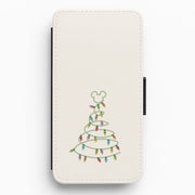 Cartoon Mouse Christmas Tree Lights Flip / Wallet Phone Case 1