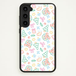 Neon Christmas Icons Pattern II Galaxy S23 Case